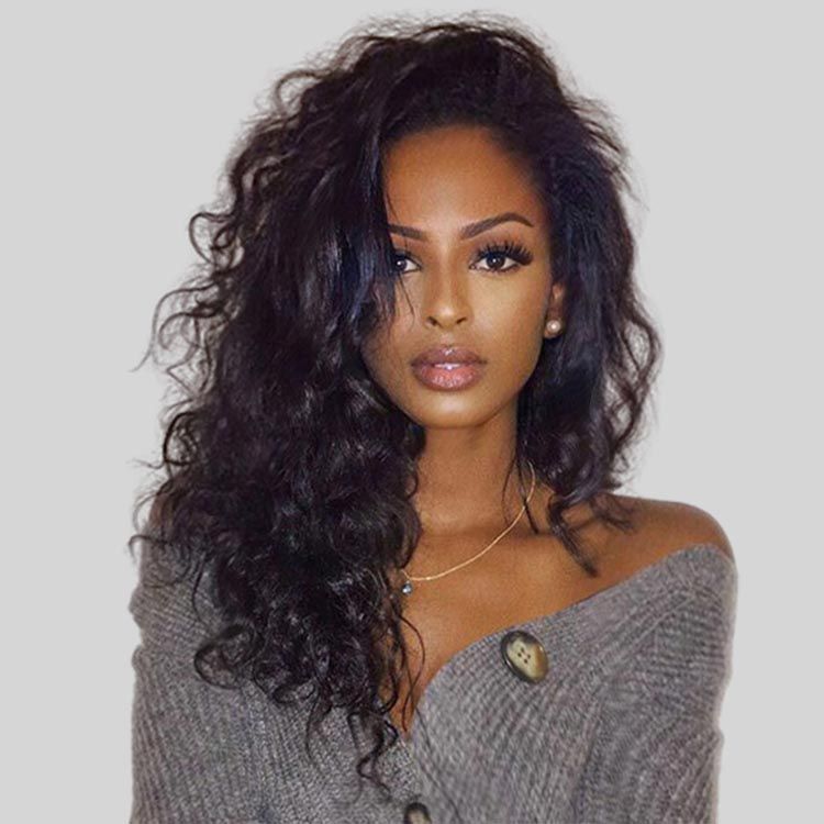 Glueless Natural Wavy Lace Front Wigs Human Hair