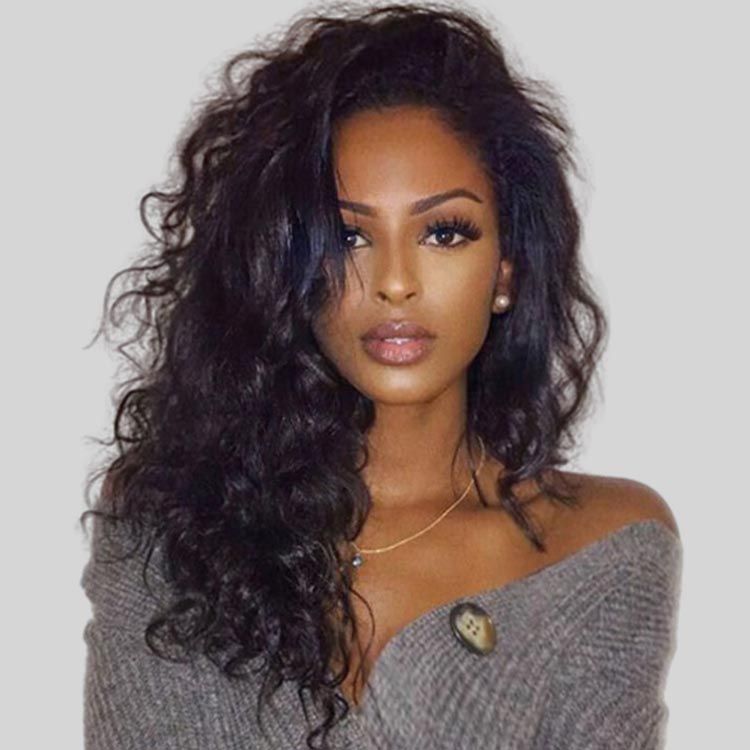 Glueless Natural Wavy Lace Front Wigs Human Hair